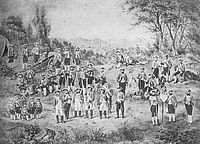 Der erste öffentliche Aufzug der Bonner Stadtsoldaten 1873