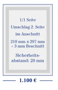 Umschlag 2. Seite │ 1/1 Seite im Anschnitt 210 mm x 297 mm + 3 mm Beschnitt